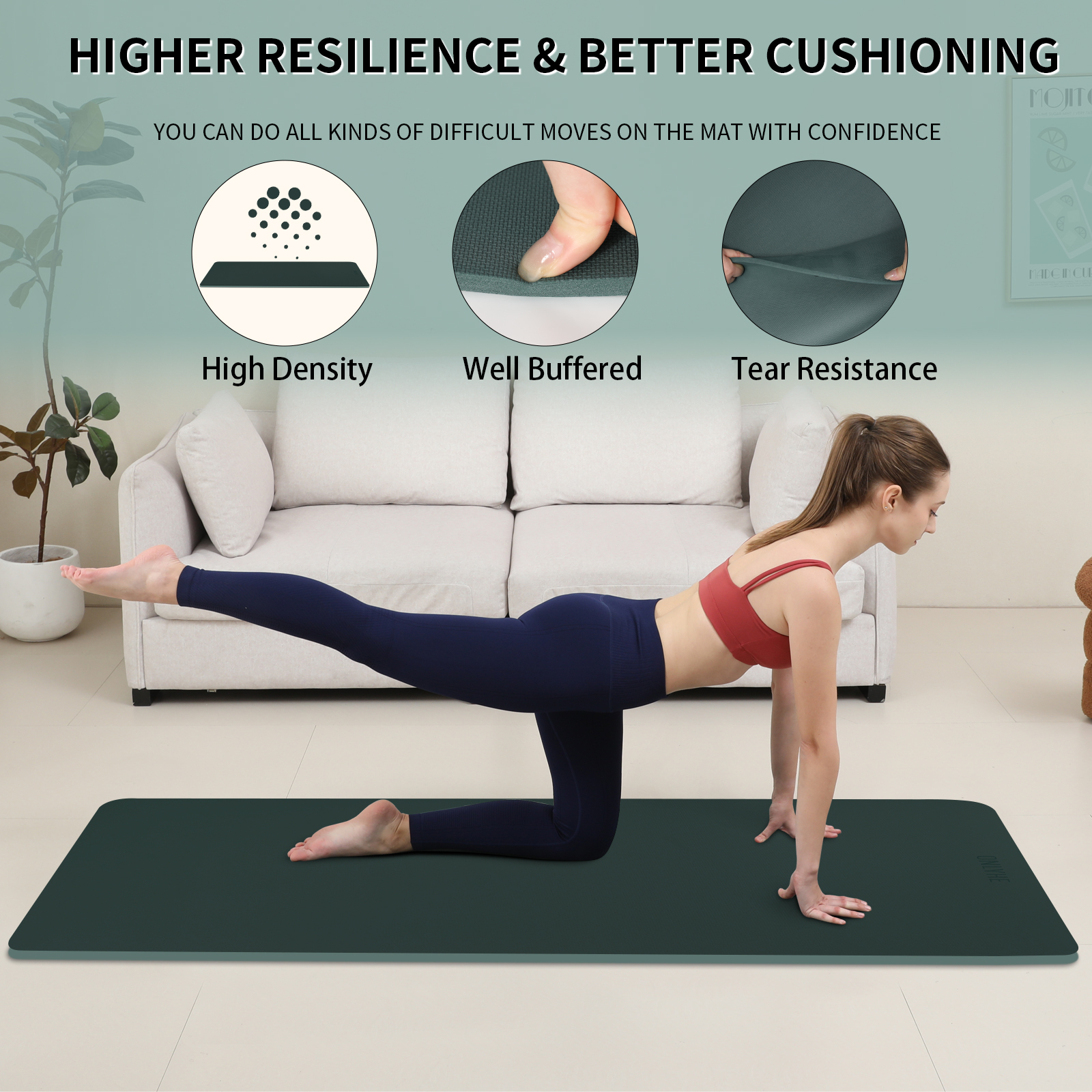onlyhe Widened yoga mat-Extra Thick & Wide 27.5 inch Non Slip POE Exercise Mat Eco Friendly High Resiliency Fitness Mats With Strap for Women,gymnastics, Pilates, Home, Floor, Workout ( 72" x 27.5" x 0.32")