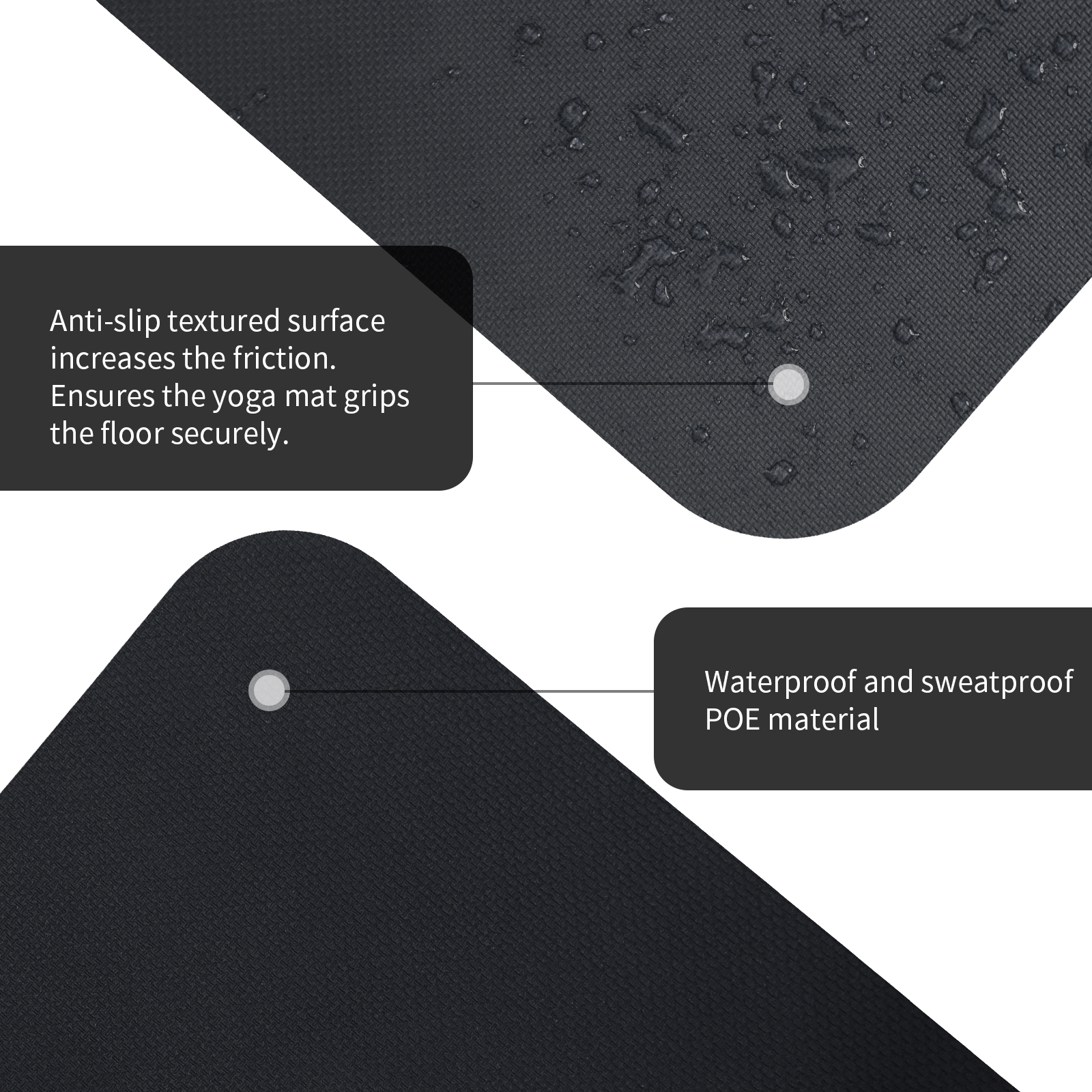 onlyhe Widened yoga mat-Extra Thick & Wide 27.5 inch Non Slip POE Exercise Mat Eco Friendly High Resiliency Fitness Mats With Strap for Women,gymnastics, Pilates, Home, Floor, Workout ( 72" x 27.5" x 0.32")