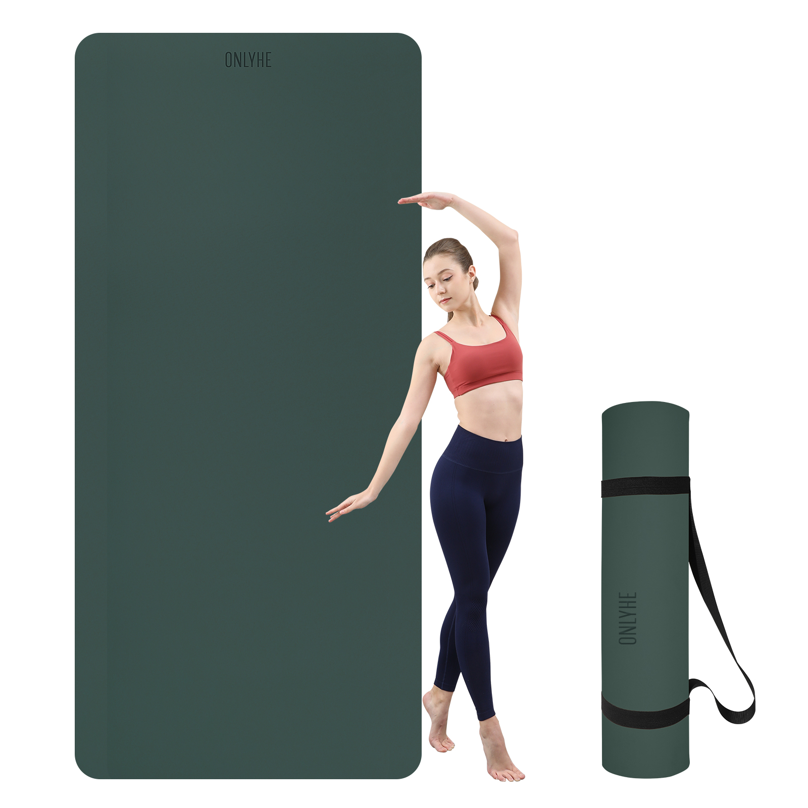onlyhe Widened yoga mat-Extra Thick & Wide 27.5 inch Non Slip POE Exercise Mat Eco Friendly High Resiliency Fitness Mats With Strap for Women,gymnastics, Pilates, Home, Floor, Workout ( 72" x 27.5" x 0.32")