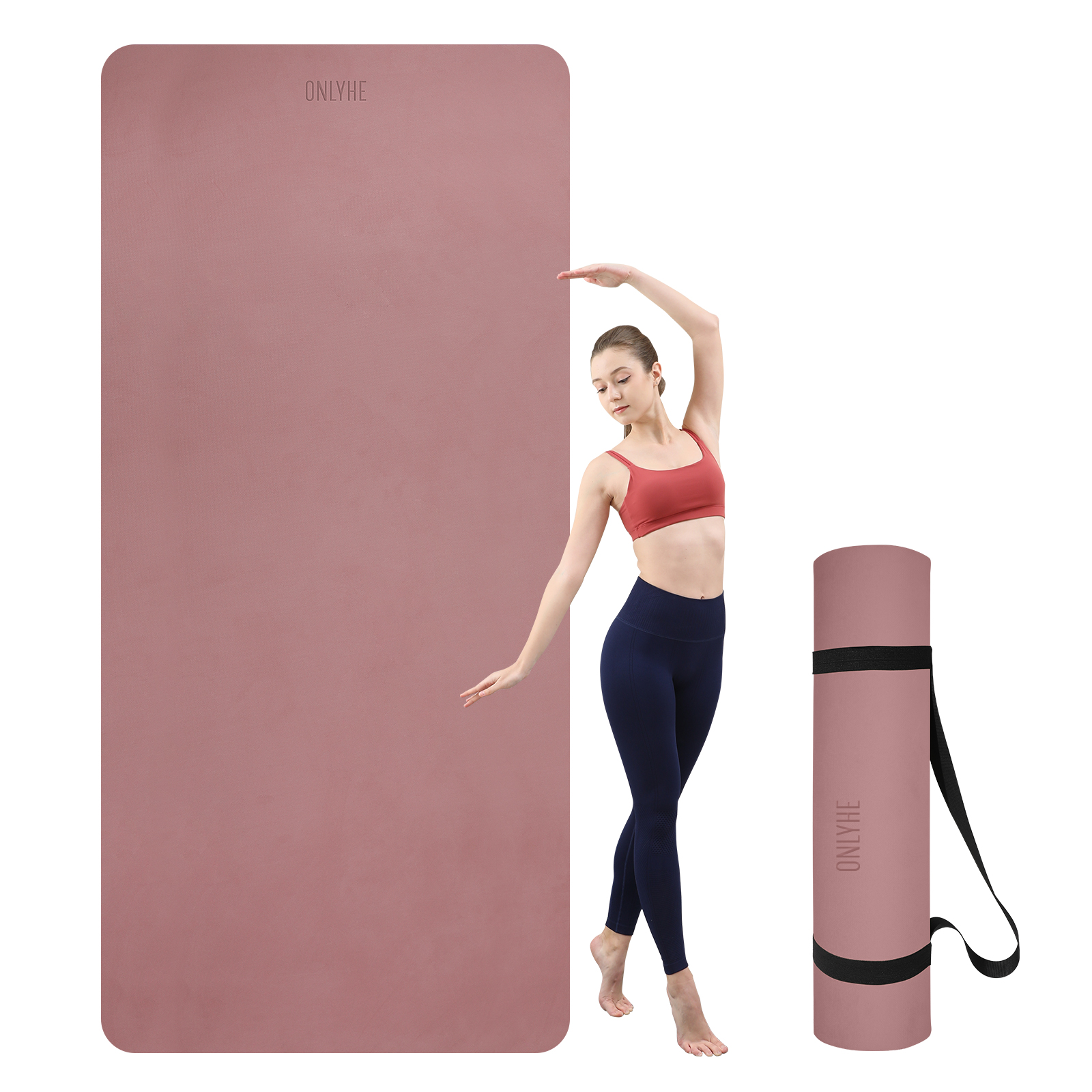 onlyhe Widened yoga mat-Extra Thick & Wide 27.5 inch Non Slip POE Exercise Mat Eco Friendly High Resiliency Fitness Mats With Strap for Women,gymnastics, Pilates, Home, Floor, Workout ( 72" x 27.5" x 0.32")