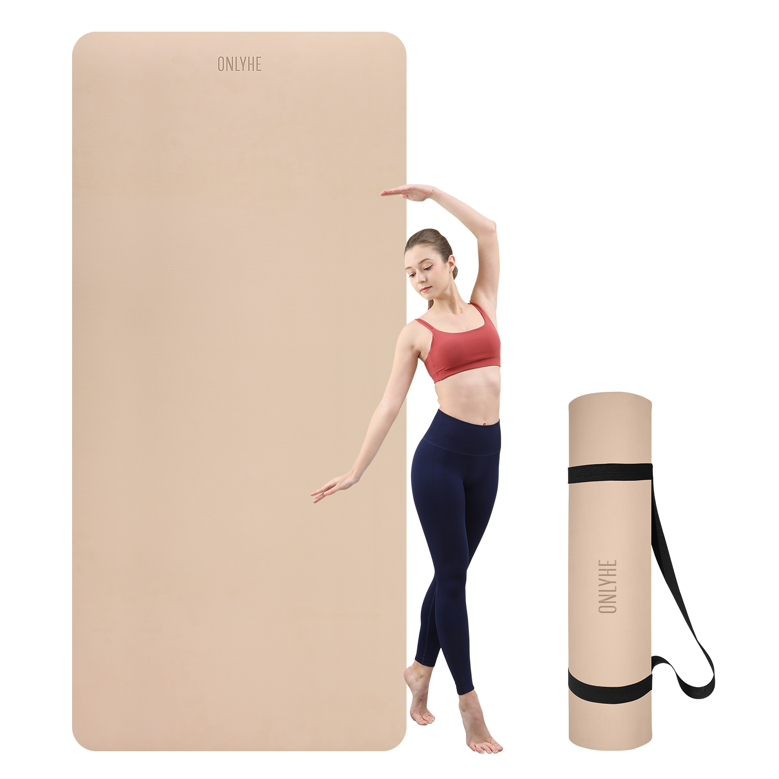onlyhe Widened yoga mat-Extra Thick & Wide 27.5 inch Non Slip POE Exercise Mat Eco Friendly High Resiliency Fitness Mats With Strap for Women,gymnastics, Pilates, Home, Floor, Workout ( 72" x 27.5" x 0.32")