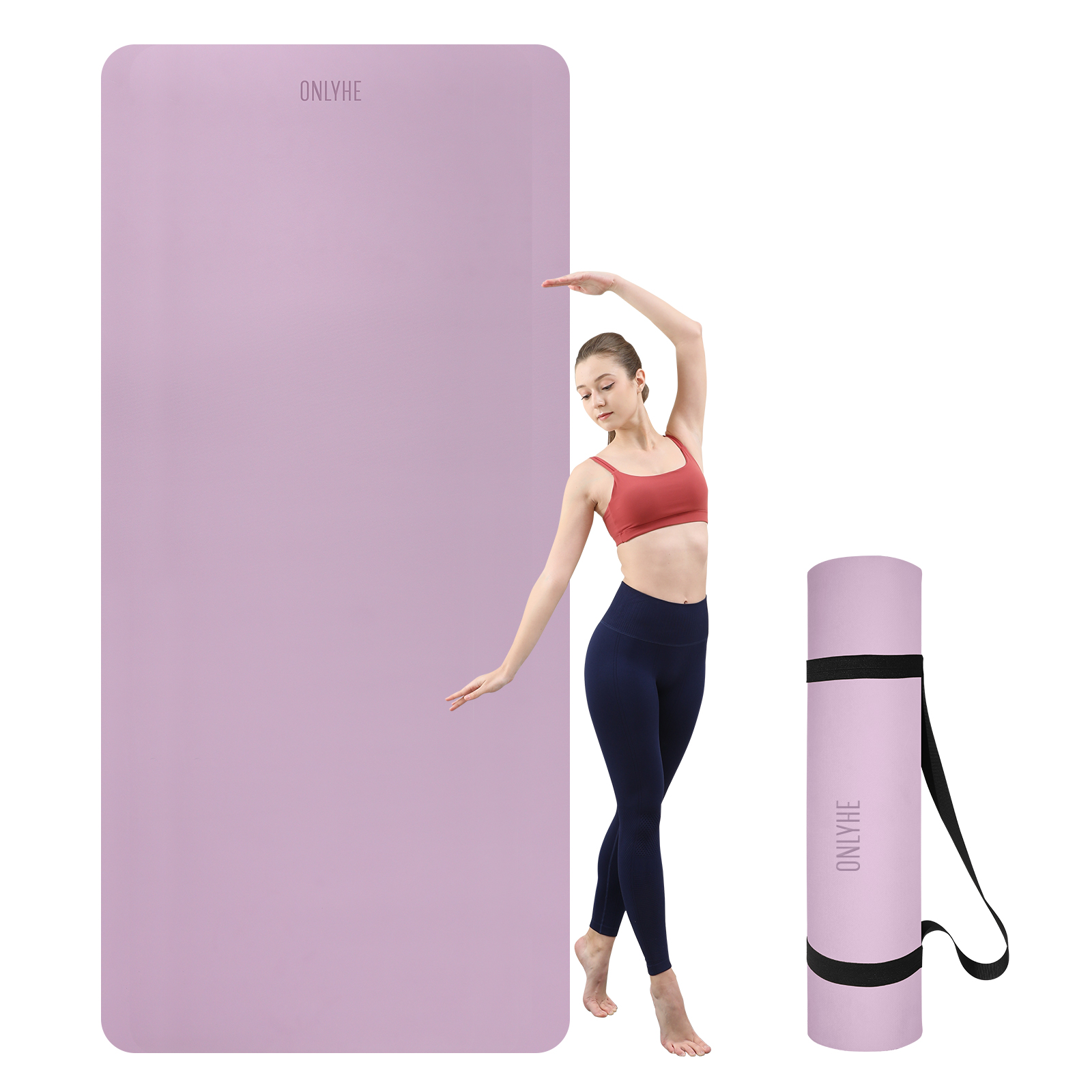 onlyhe Widened yoga mat-Extra Thick & Wide 27.5 inch Non Slip POE Exercise Mat Eco Friendly High Resiliency Fitness Mats With Strap for Women,gymnastics, Pilates, Home, Floor, Workout ( 72" x 27.5" x 0.32")