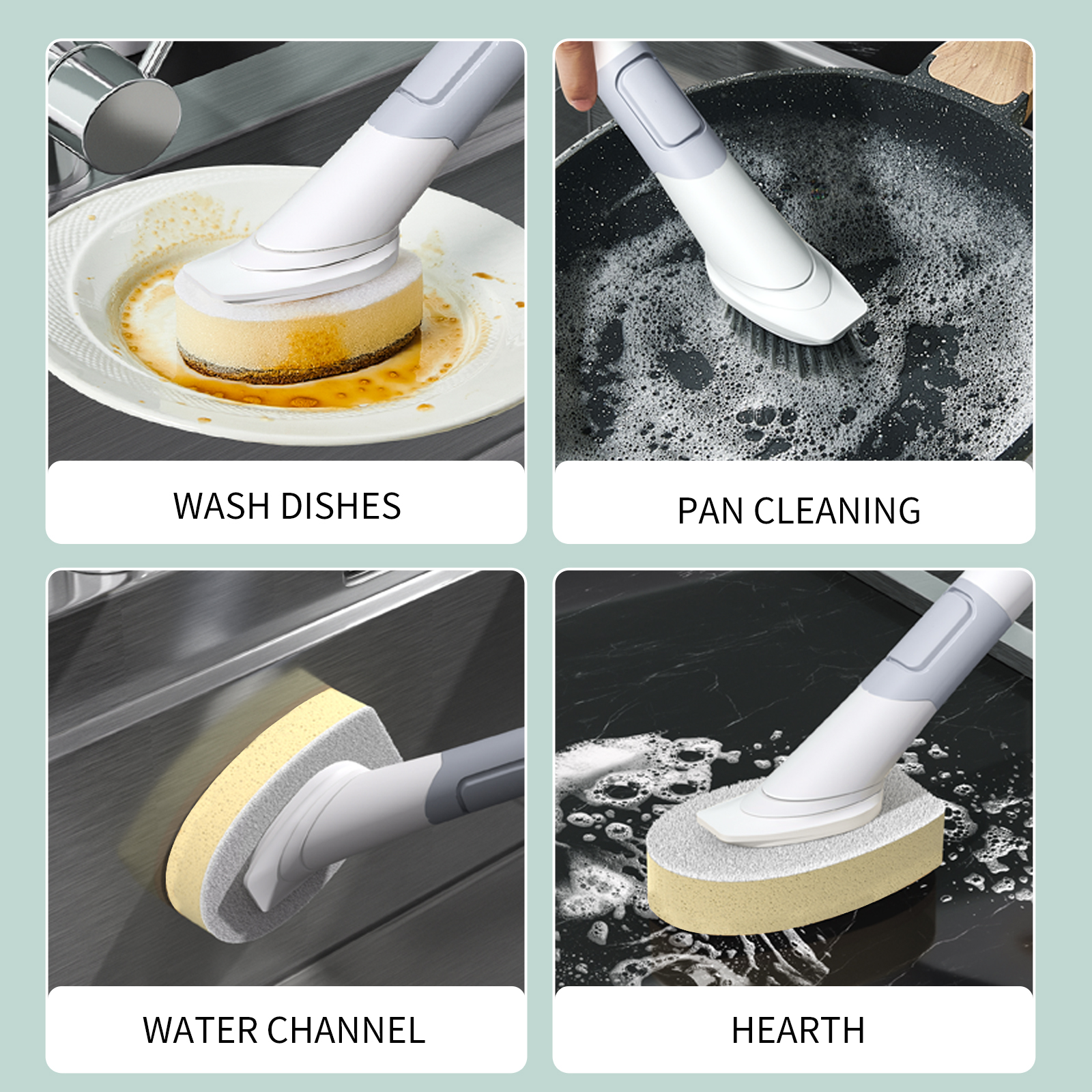onlyhe Dish Brush With Soap Dispenser, Scrub Brush, Dish Wand, Dish Sponge Set - Multi-Use Kitchen Sponges & Scrub Brush for Cleaning Dishes, Kitchen Dish Scrubber Brushes with Handle